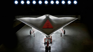 Illustration for article titled Watch the first footage of the UK's Cylon-like stealth drone in flight